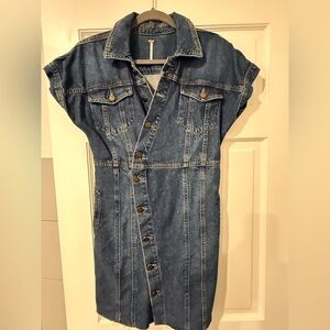 Free People The City Denim Shirt Dress